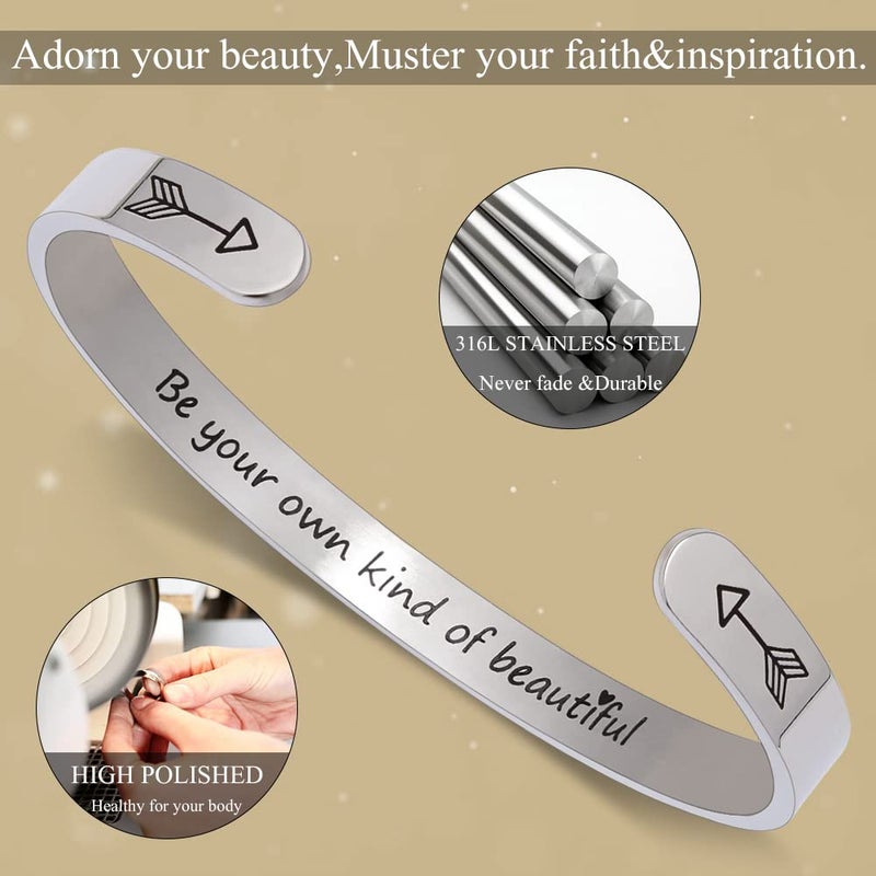 Btysun Gifts for Mom Wife Bracelets for Women Her Inspirational Mother's Day Bracelets for Mom from Daughter Jewelry Mantra Engraved Personalized Cuff Bangle Friendship Friend Bracelet - Image 3